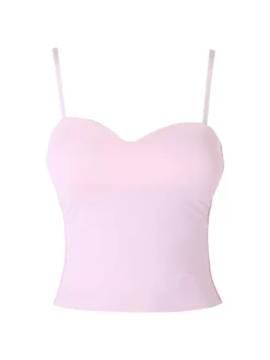 Solada Top con coppe imbottite e spalline sottili - rosa