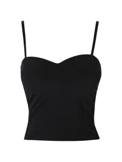 Solada Top con coppe imbottite e spalline sottili - nero