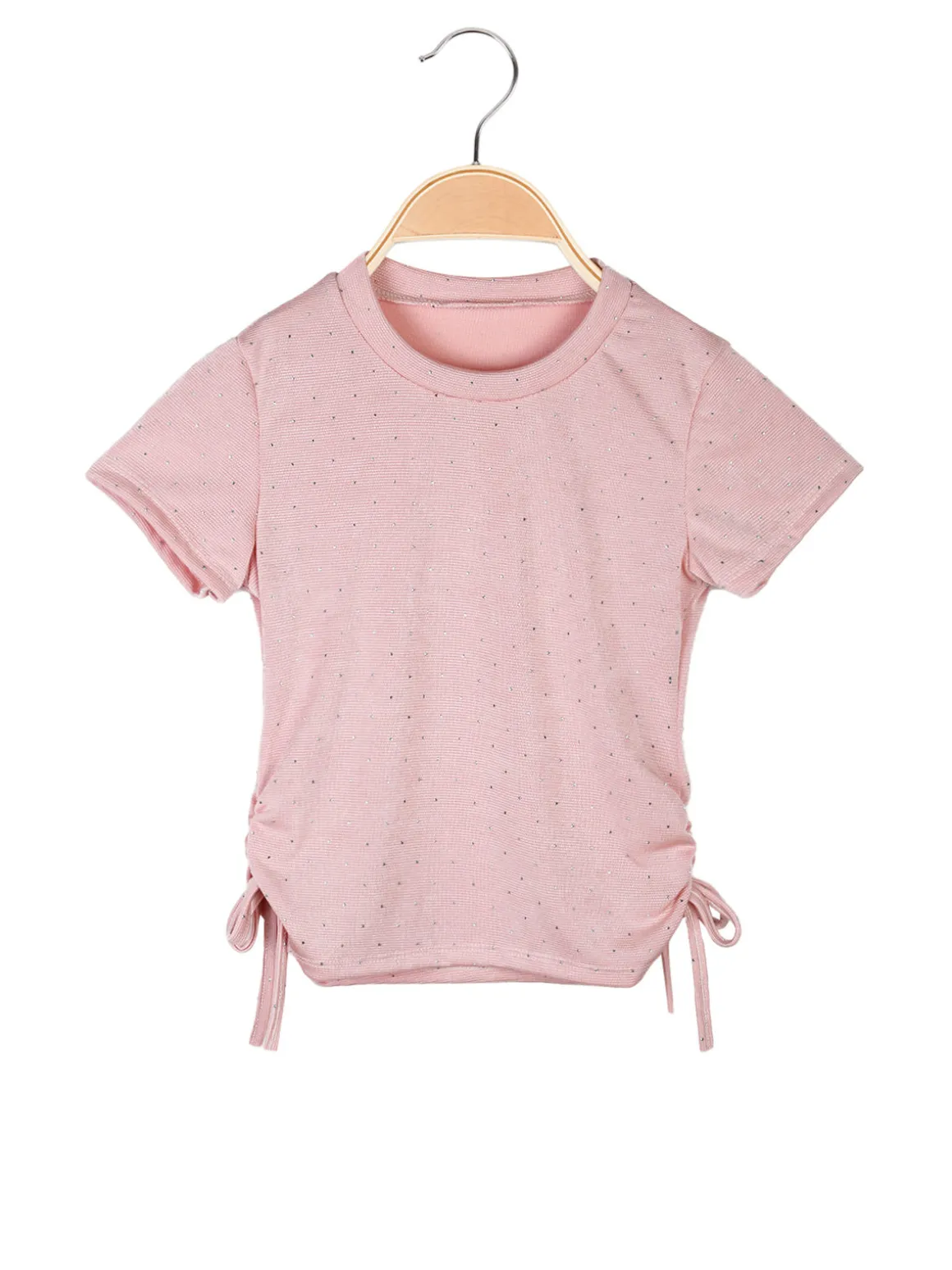 Solada Top da bambina a maniche corte con strass