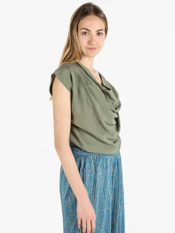 Solada Top da donna con scollo a cascata