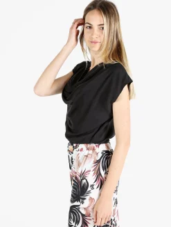 Solada Top da donna con scollo a cascata