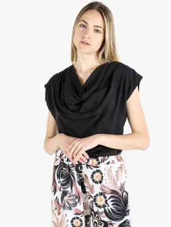 Solada Top da donna con scollo a cascata