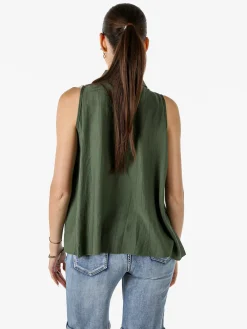Solada Top donna a camicia senza maniche - militare