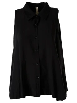 Solada Top donna a camicia senza maniche - nero