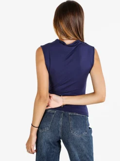 Solada Top donna accollato - blu scuro