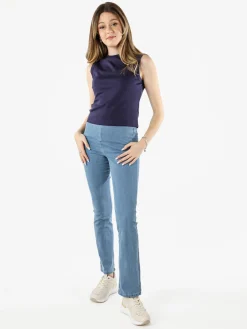 Solada Top donna accollato in cotone - blu scuro