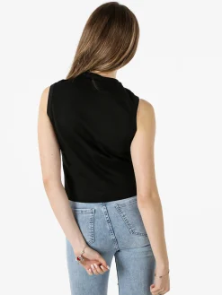 Solada Top donna accollato in cotone - nero