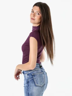 Solada Top donna accollato senza maniche - viola