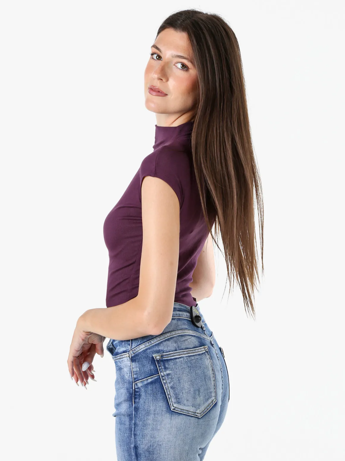Solada Top donna accollato senza maniche - viola