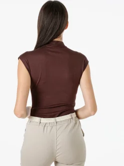 Solada Top donna accollato senza maniche - moro