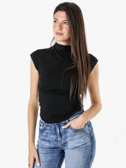 Solada Top donna accollato senza maniche - nero