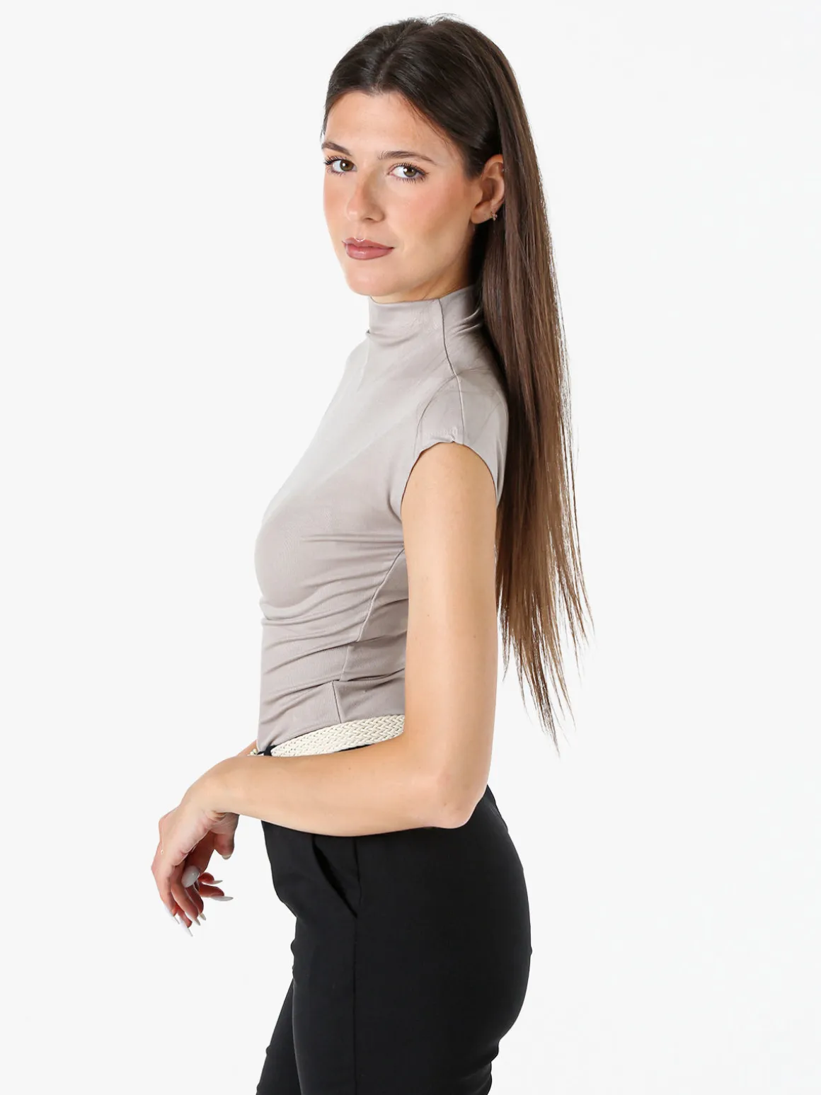 Solada Top donna accollato senza maniche - fango