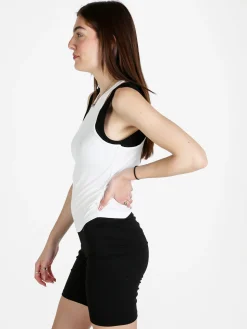 Solada Top donna a doppio strato bicolore