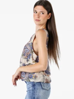 Solada Top donna a palloncino con stampe - blu