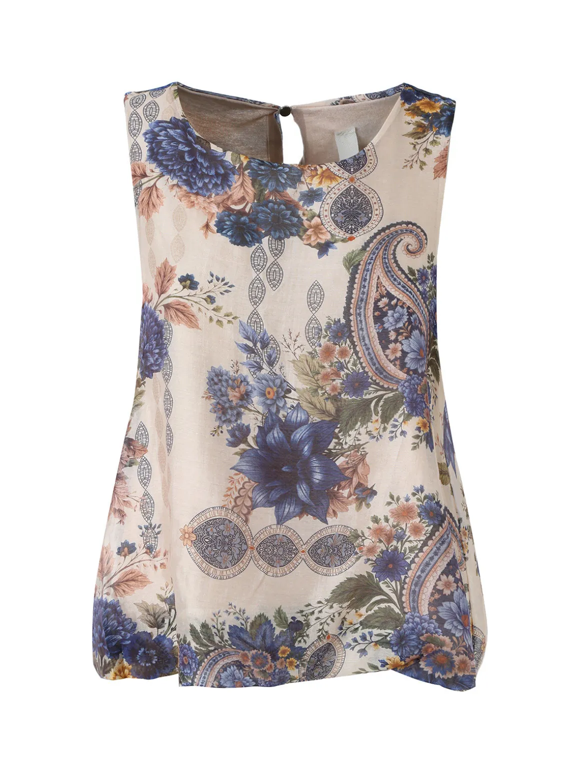 Solada Top donna a palloncino con stampe - blu