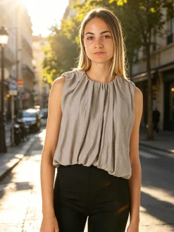 Solada Top donna a palloncino - fango