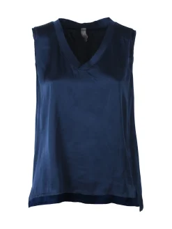 Solada Top donna a spalla larga con scollo a V - blu scuro