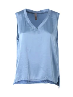 Solada Top donna a spalla larga con scollo a V - blu