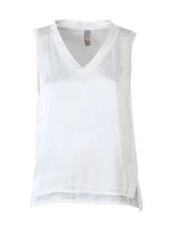 Solada Top donna a spalla larga con scollo a V - bianco
