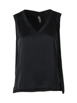 Solada Top donna a spalla larga con scollo a V - nero