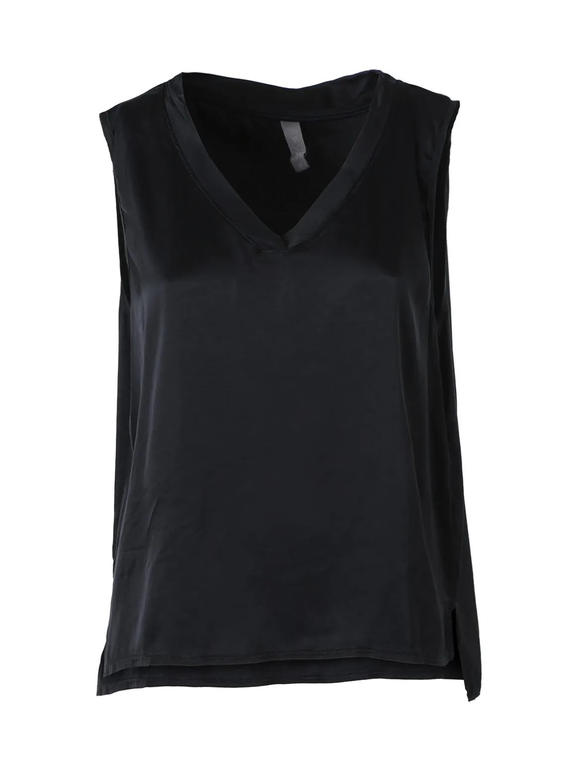 Solada Top donna a spalla larga con scollo a V - nero