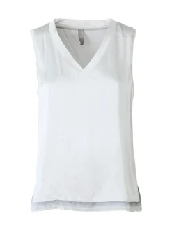 Solada Top donna a spalla larga con scollo a V - perla