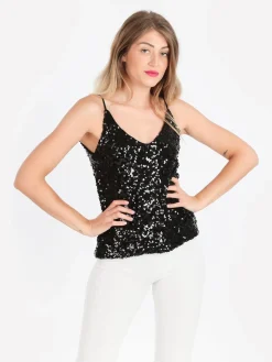 Solada Top donna con paillettes
