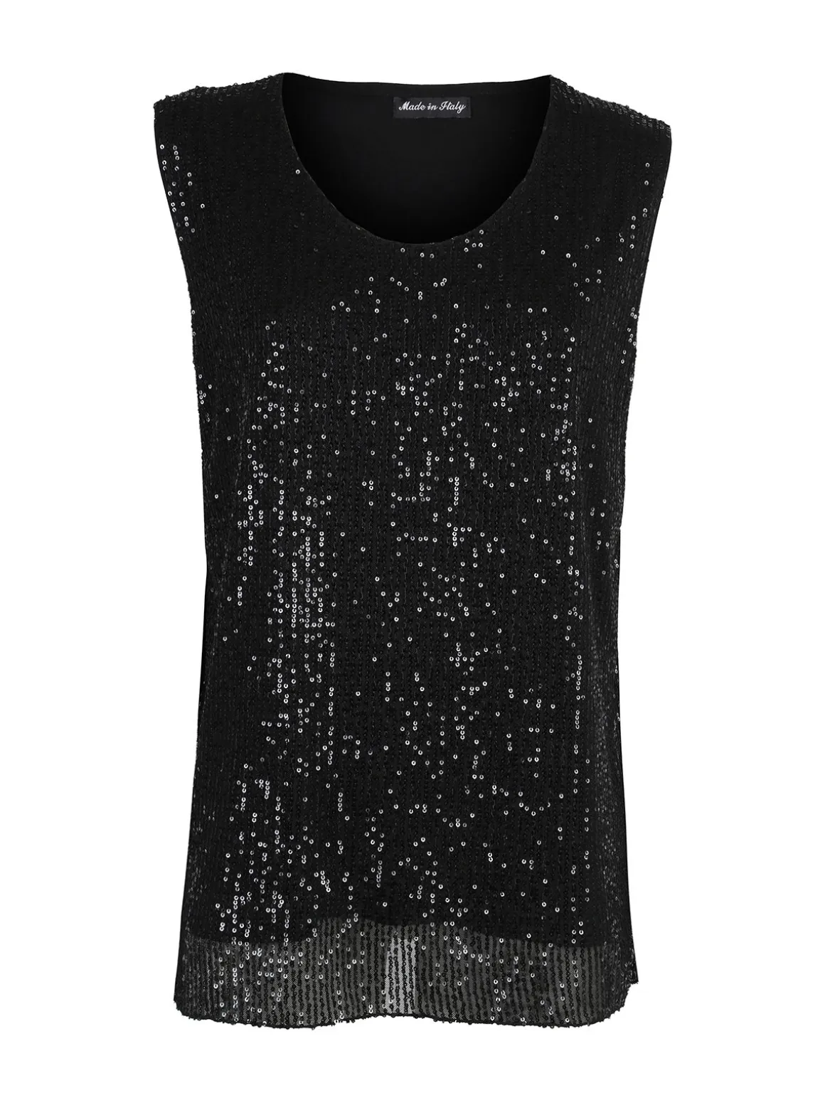 Solada Top donna con paillettes linea curvy - nero