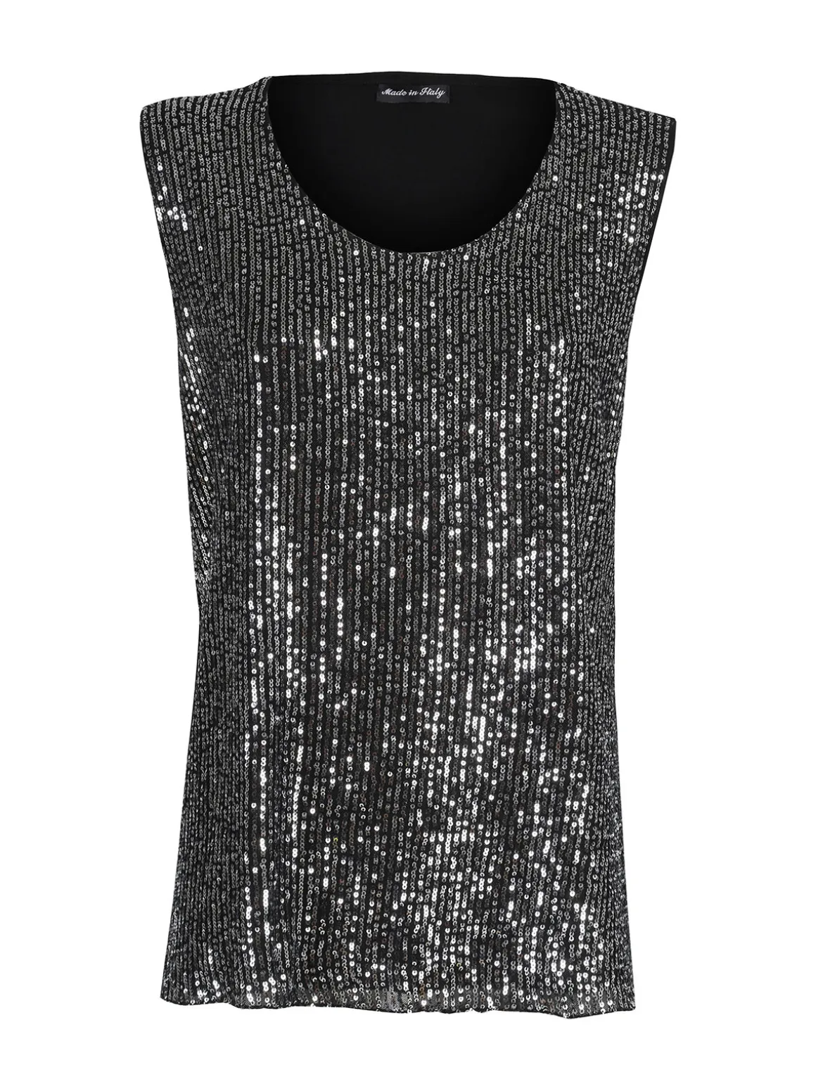 Solada Top donna con paillettes linea curvy - argento