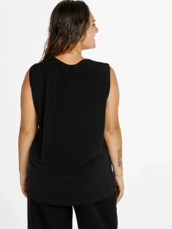 Solada Top donna con paillettes linea curvy - argento