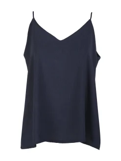 Solada Top donna con spalline sottili e scollo V - blu scuro