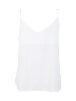 Solada Top donna con spalline sottili e scollo V - bianco