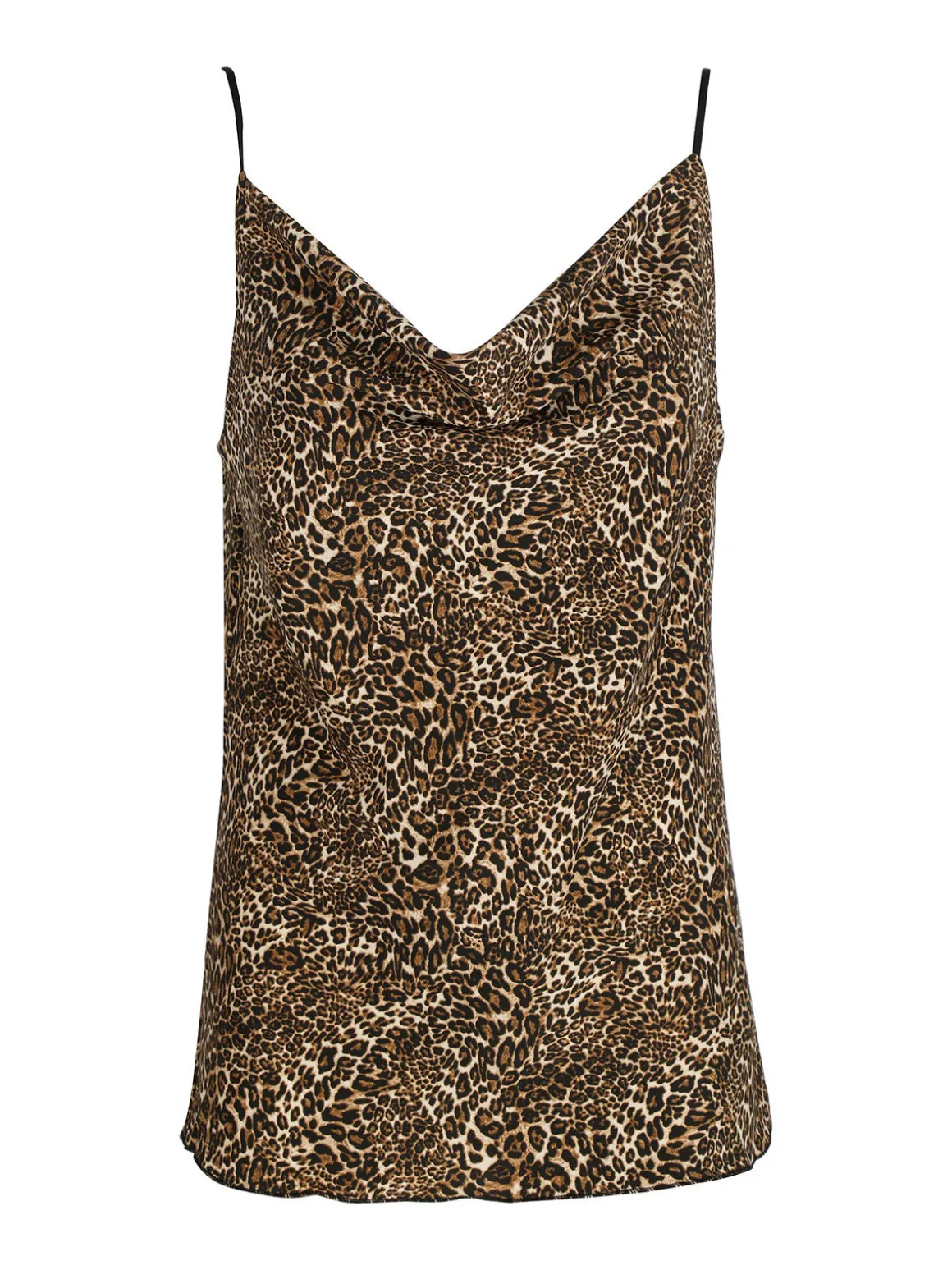 Solada Top donna con stampa animalier e scollo a cascata