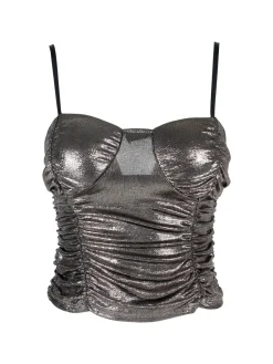Solada Top donna effetto metallizzato con coppe preformate