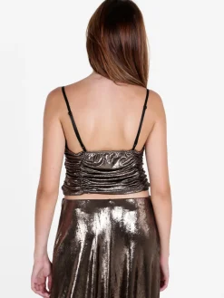 Solada Top donna effetto metallizzato con coppe preformate