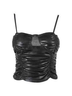 Solada Top donna effetto metallizzato con coppe preformate