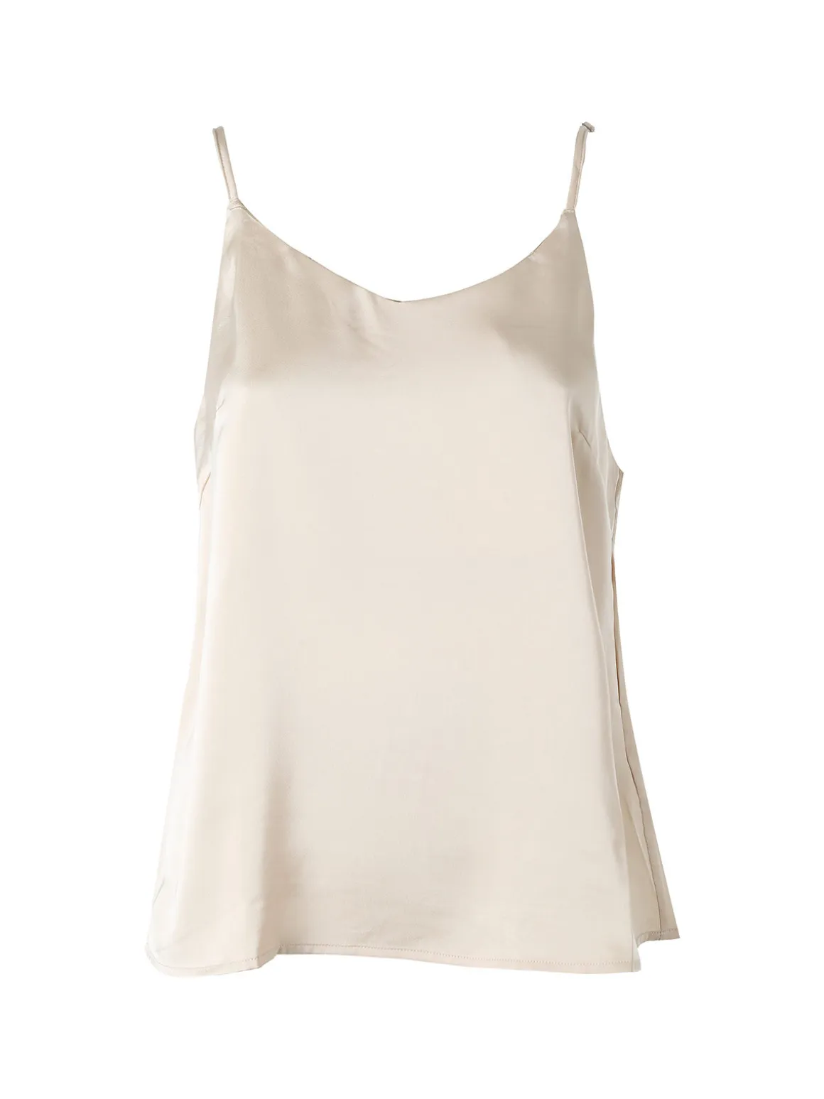 Solada Top donna effetto raso con spalline strette - beige