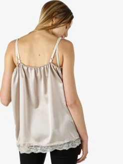 Solada Top donna effetto raso con pizzo - beige