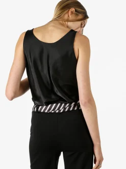 Solada Top donna effetto raso con scollo a cascata - nero