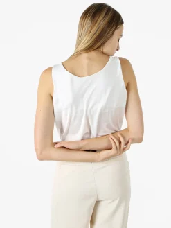 Solada Top donna effetto raso con scollo a cascata - bianco