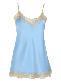 Solada Top donna effetto raso con pizzo