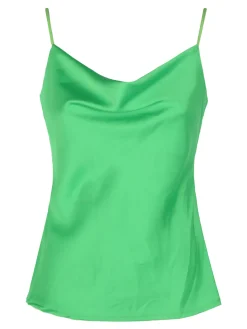 Solada Top donna effetto raso con scollo a cascata