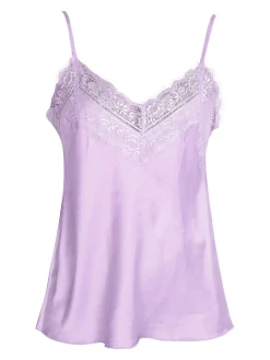 Solada Top donna effetto raso con pizzo