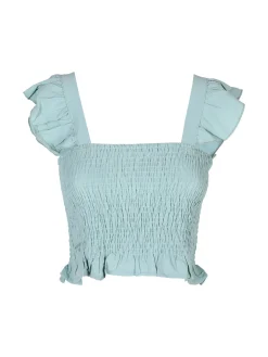 Solada Top donna elasticizzato con spalline a volant