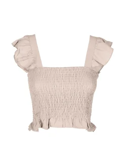 Solada Top donna elasticizzato con spalline a volant