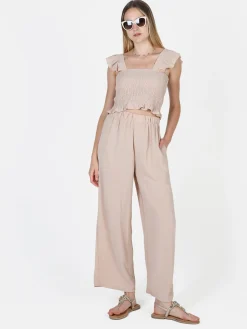 Solada Top donna elasticizzato con spalline a volant