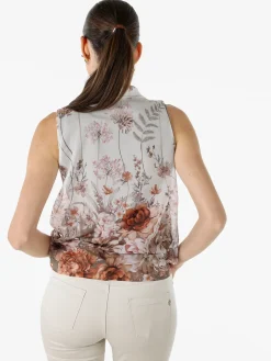 Solada Top donna floreale con fiocco al collo - multicolore