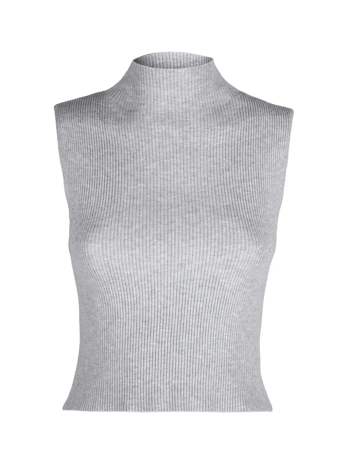 Solada Top donna in maglia a costine con collo a lupetto