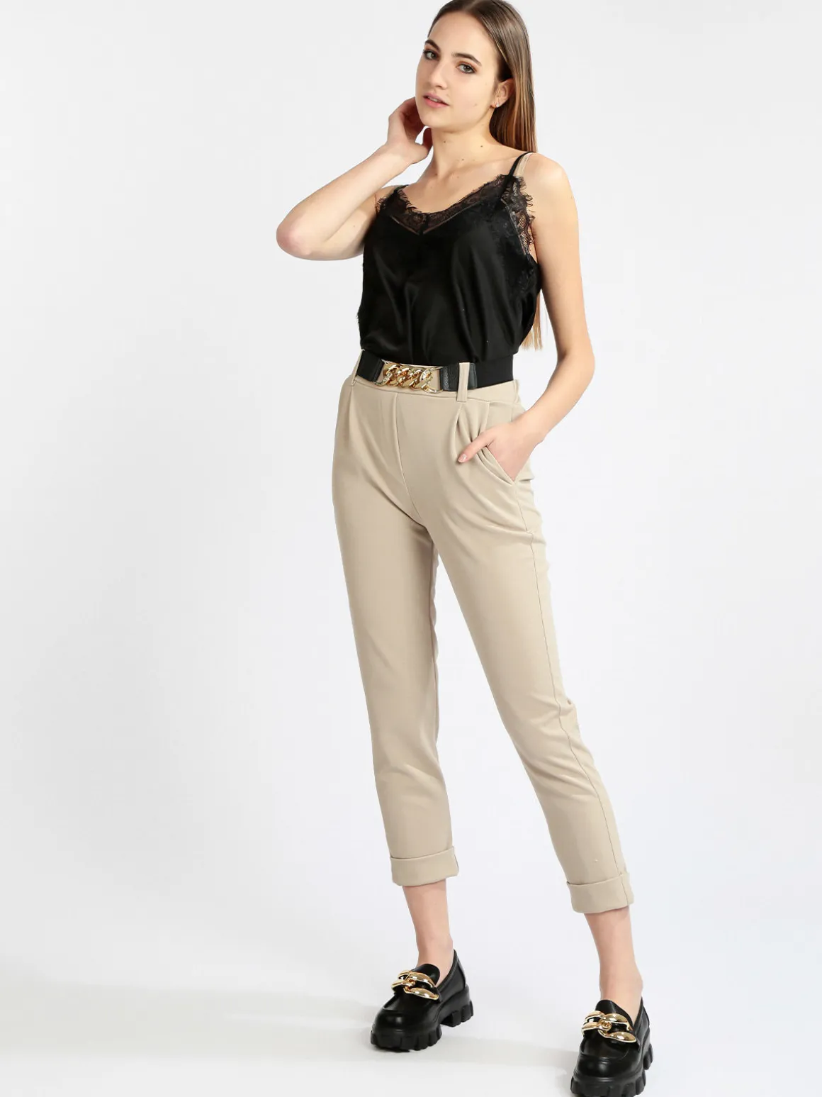 Solada Top donna in raso con pizzo