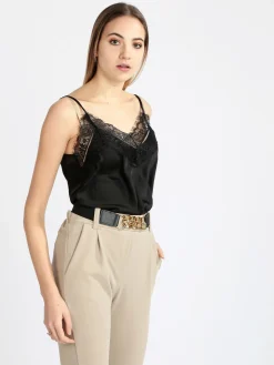 Solada Top donna in raso con pizzo